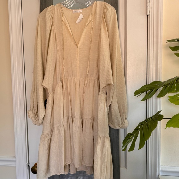 Anine Bing Madison  Mini Dress In Cream And Black Stripe - Picture 9 of 12